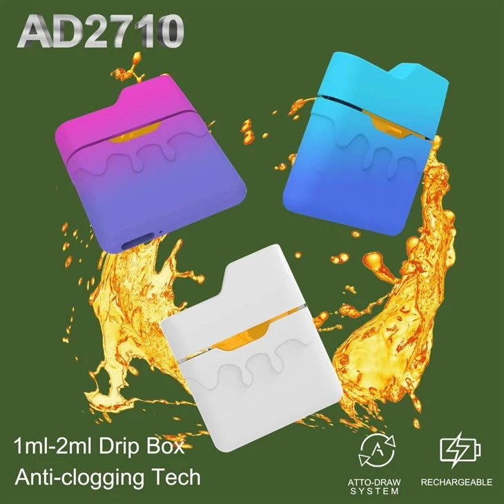 1ml 2ml Drip Oil Box Vape Popular Design For CBD THC Live Resin Rosin