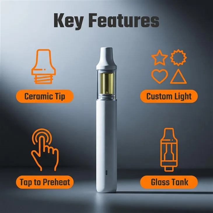 1ml AIO Ceramic Tip Glass Tank 14mm Snap in Disposable