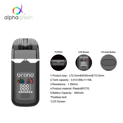 0.5+0.5ml 3 in 1 LCD Screen Type C Rechargeable Disposable Vape