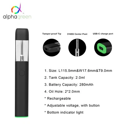 2ml Pre-heat and Adjustable Voltage Disposable Vape Pod